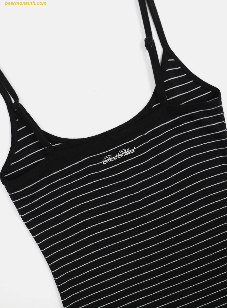 ◆BADBLOOD◆ Beyond Soft String Tank Stripe Black w-tnk25-00 Áo BAD BLOOD Beyond Soft String Tank - Stripe Black | SKU: w