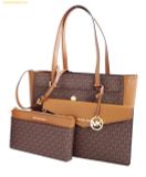  Túi Tote Michael Kors MK Logo Tote Bag Màu Nâu Logo 