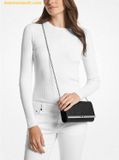  Túi Đeo Chéo Michael Kors MK Mona Large Saffiano Leather Clutch Màu Đen 