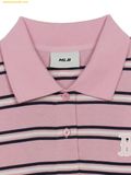  Áo Crop Polo MLB Women's Varsity Stripe Crop Collar T-Shirt Boston Red Sox 3FPQV0253-43PKM 