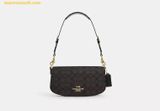  Túi Đeo Vai Coach Andrea Small Shoulder Bag In Signature Canvas CV973 Màu Nâu Logo Size 24 