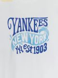  Áo Phông MLB Summer Letter Graphic Overfit Short Sleeve T-Shirt New York Yankees 3ATSX0553-50WHS Trắng 