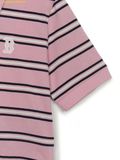 Áo Crop Polo MLB Women's Varsity Stripe Crop Collar T-Shirt Boston Red Sox 3FPQV0253-43PKM 