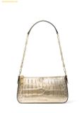  Túi Xách Michael Kors MK Empire Medium Metallic Crocodile Embossed Leather Chain-Link Pochette màu vàng 