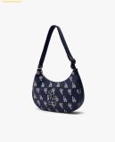  Túi Đeo Vai MLB Monogram Hobo Bag Boston Brown 3ABQL023N - Xanh Navy 
