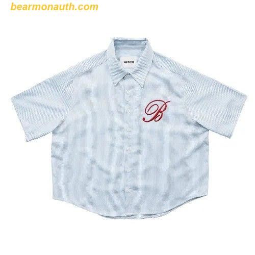  Áo Sơ Mi Bad Blood Classic Logo Short Sleeve Shirt Blue W-Sht24-014 