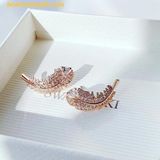  Khuyên tai SWAROVSKI Nice stud earrings Feather, White, Rose gold-tone plated lông vũ 