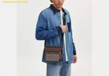  Túi Đeo Chéo Coach Sullivan Flap Crossbody Bag In Signature Jacquard Màu Nâu Logo 