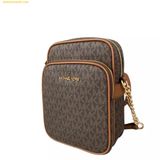  Túi Đeo Chéo Michael Kors MK Jet Set Travel Medium Logo Crossbody Bag Màu Nâu 