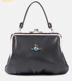  Túi Xách Vivienne Westwood Granny Frame leather tote bag Màu Đen 