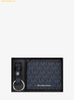 Ví Nam Michael Kors MK Presbyopia Folding Wallet Set (ví + móc khóa) - Màu Xanh Navy