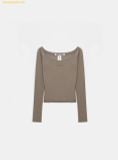  Áo Tay Dài Bad Blood Beyond Soft Off-Shoulder Top Tobacco - w-tee24-115 