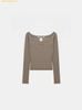 Áo Tay Dài Bad Blood Beyond Soft Off-Shoulder Top Tobacco - w-tee24-115
