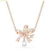  Dây cổ, dây chuyền SWAROVSKI Volta necklace Bow, Small, White, Rose gold-tone plated 