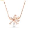Dây cổ, dây chuyền SWAROVSKI Volta necklace Bow, Small, White, Rose gold-tone plated