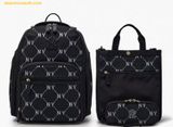  Balo MLB Jacquard Monogram 3PCS Bookshelf Set Gồm Balo + Tote 7ABKMD35N Màu Đen 