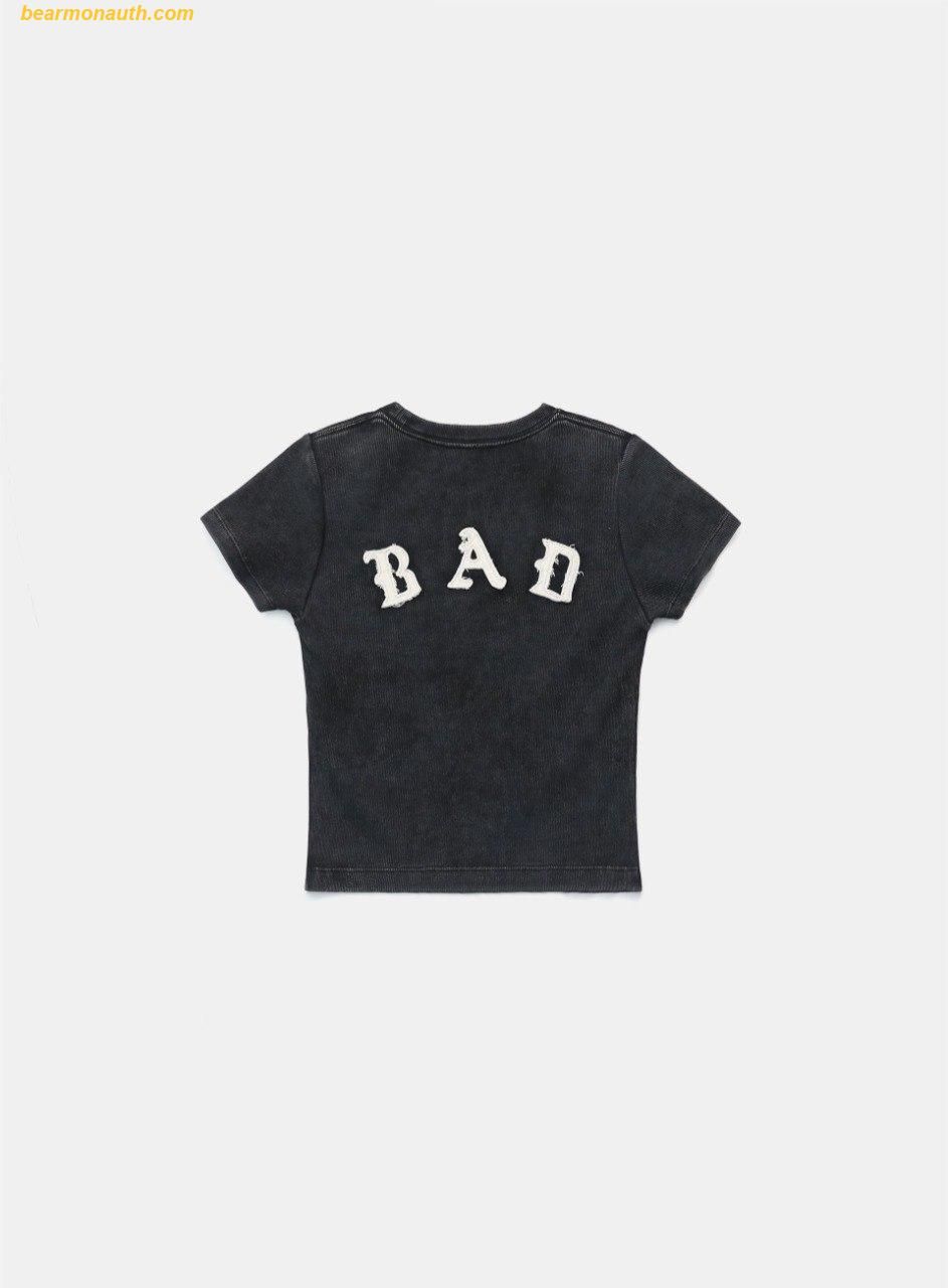 【BADBLOOD】Lion Patch Short Sleeve Slim Fit - Washed Beig Lion Patch Short Sleeve Slim Fit - Washed White – BADBLOOD