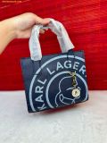  Túi Tote Karl Lagerfeld Nouveau Exploded Logo Print Small Satchel 75901199 - Xanh denim 