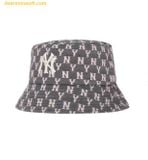  Mũ Bucket MLB Bucket Hat Monogram Jacquard New York Yankees 32CPHV111 50L - Xanh Hồng 