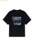  Áo Phông MLB Summer Letter Graphic Overfit Short Sleeve T-Shirt New York Yankees 3ATSX0553-50BKS Đen 