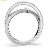  Nhẫn Swarovski Hyperbola ring, Mixed cuts, White, Rhodium plated, 5691228, Bạc 