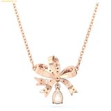  Dây cổ, dây chuyền SWAROVSKI Volta necklace Bow, Small, White, Rose gold-tone plated 