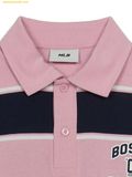  Áo Polo MLB Varsity Stripe Overfit Collar T-Shirt Boston Red Sox 3APQV0253-43PKM Màu Hồng Đen 