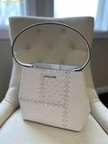  Túi Đeo Vai Michael Kors Pratt Medium Studded Patchwork and Signature Logo Shoulder Bag - Trắng 