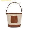 Túi Đeo Chéo Nữ Stretch Angels Weekly Bucket Bag Màu Trắng Viền Nâu