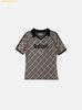 Áo Phông Bad Blood Vintage Club V-Neck Check T-Shirt - Nâu w-tee25-023