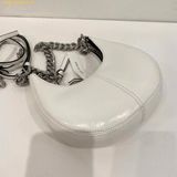  Túi Đeo Vai Marc Jacobs Mini Crescent Crinkle Leather Crossbody Bag - Trắng 