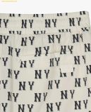  Quần short MLB unisex ống rộng lưng thun Classic Monogram Màu trắng 3ASMM0343 