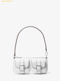  Túi Đeo Vai Michael Kors MK Zoe Small Pebbled Leather Pochette Màu trắng 