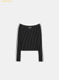  Áo Tay Dài Bad Blood Classic Logo Off-Shoulder Top Black w-tee25-009 