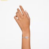  Vòng, lắc tay SWAROVSKI Matrix bracelet Heart, White, Rhodium plated 