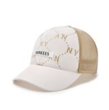  Mũ Lưỡi Trai MLB Dia MONOGRAM Sportive Mesh Cap NEW YORK YANKEES Màu Nâu Phối Trắng 