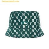  Mũ Bucket MLB Bucket Monogram Boston Red Sox 3AHTFF02N-50GND Màu Xanh Green 
