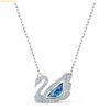 Dây cổ, dây chuyền SWAROVSKI Dancing Swan necklace Swan, Blue, Rhodium plated