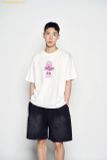  Áo Phông ADLV Heart Alien Short Sleeve T-Shirt Mustard Trắng Kem 