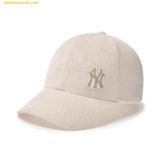  Mũ Lưỡi Trai MLB Monogram Velvet Embo Structured Ball Cap New York Yankees 3ACPMV046‑50CRD 