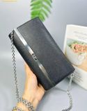  Túi Đeo Chéo Michael Kors MK Mona Large Saffiano Leather Clutch Màu Đen 