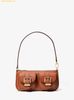 Túi Đeo Vai Michael Kors MK Zoe Small Pebbled Leather Pochette Màu Nâu