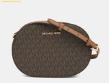  Túi Đeo Chéo Michael Kors MK Jet Set Travel Medium Signature Logo Crossbody Bag Màu Nâu Logo 
