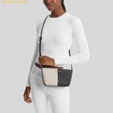  Túi Đeo chéo Micheal Kors MK Jet Set Small Two-Tone Logo Crossbody Bag Black Multi 