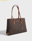 Túi Tote Michael Kors MK Ruthie Medium Signature Logo Tote Bag Màu Nâu Logo 