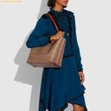  Túi Tote Coach Willow Tote Bag In Signature Canvas Nâu Logo 