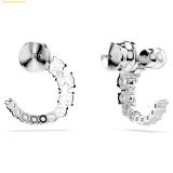  Khuyên Tai, Bông Tai Swarovski Matrix hoop earrings Crystal pearl, Round cut, White, Rhodium plated - 5692260 