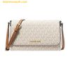 Túi Đeo Chéo Nữ Michael Kors MK Medium Logo Convertible Crossbody Bag Màu Trắng