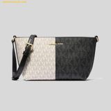  Túi Đeo chéo Micheal Kors MK Jet Set Small Two-Tone Logo Crossbody Bag Black Multi 