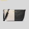 Túi Đeo chéo Micheal Kors MK Jet Set Small Two-Tone Logo Crossbody Bag Black Multi